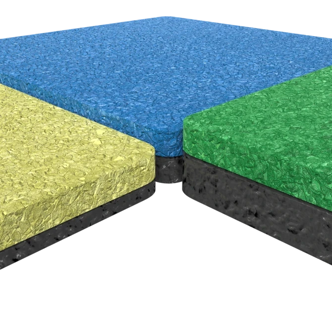 Valdempende speelvloer in verschillende kleuren