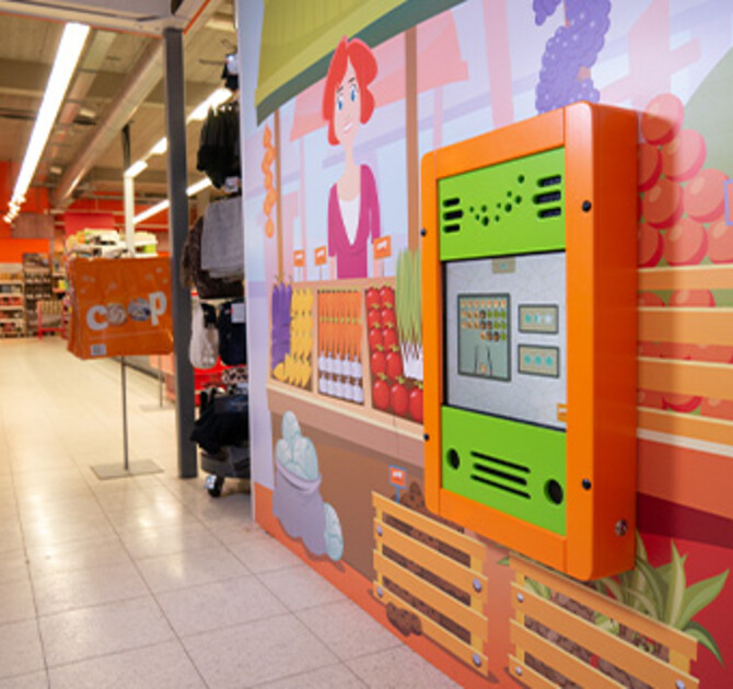 Speelhoek voor de supermarkt 