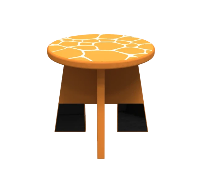 Houten stoel voor kinderen in een kinderhoek of wachtkamer met een dieren thema met giraffe uitstraling | IKC kindermeubels