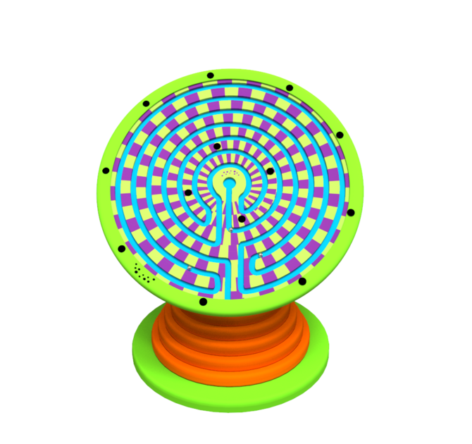 Speelsysteem voor in de kinderhoek draai het speelsysteem om de bal door het doolhof te leiden | IKC speelsystemen