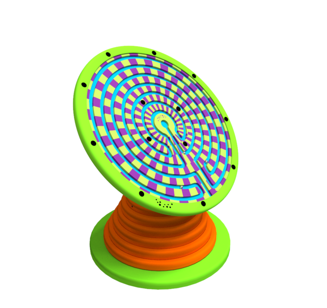 Speelsysteem voor in de kinderhoek draai het speelsysteem om de bal door het doolhof te leiden | IKC speelsystemen