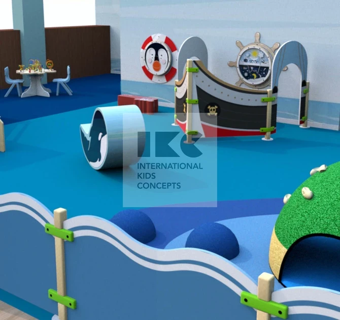 Детский развивающий центр 120 м2 в Морском стиле