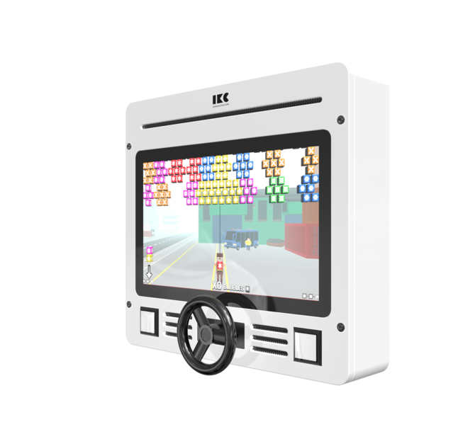 Interactief speelsysteem met stuur voor een extra beleving met verschillende spellen