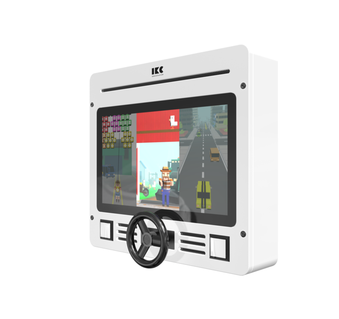 Interactief speelsysteem met stuur voor een extra beleving met meerdere spellen