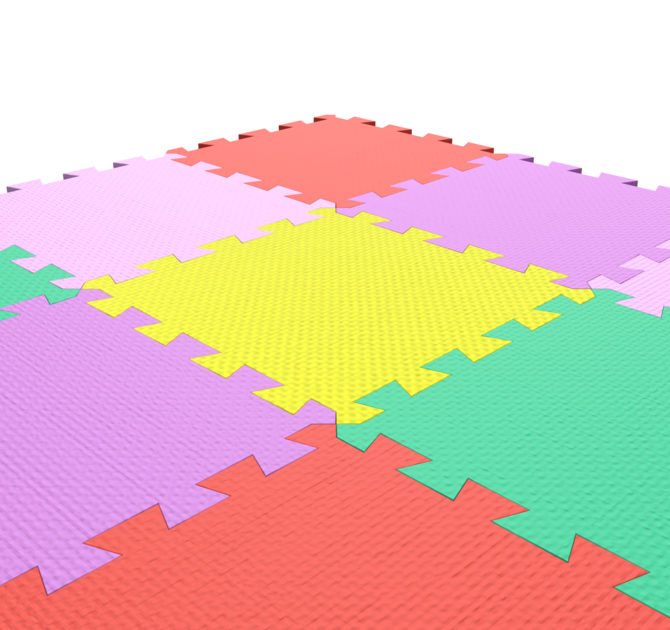 een puzzel vloer met puzzel stukken voor een zachte ondergrond en extra speelwaarde in uw kinderhoek