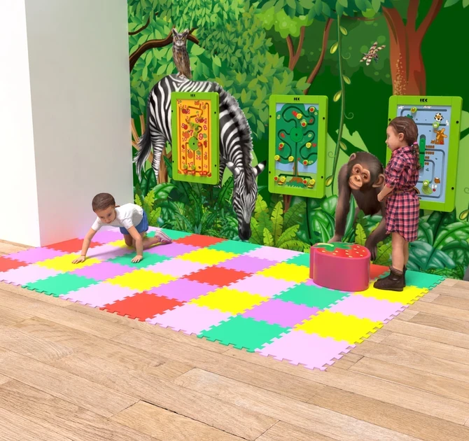 een puzzel vloer met puzzel stukken voor een zachte ondergrond en extra speelwaarde in uw kinderhoek