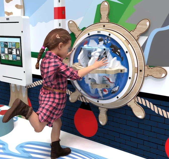 Op deze afbeelding staat een wandspel Tip of the iceberg