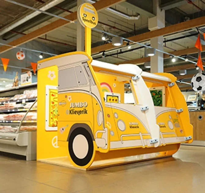 Jumbo supermarkt speelbus voor kinderen