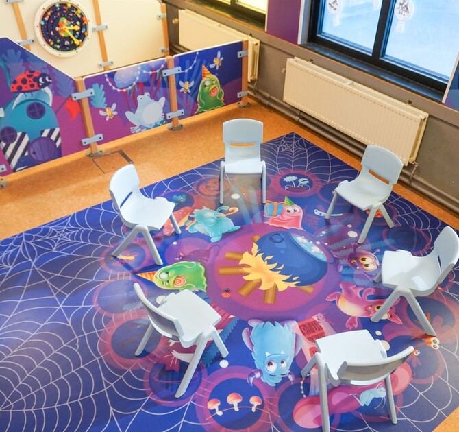 Kinderhoek met een thema voor de kinderopvang