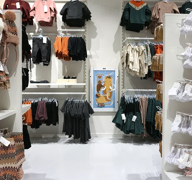 Wandspeelbord Kledingwinkel strategische plaats