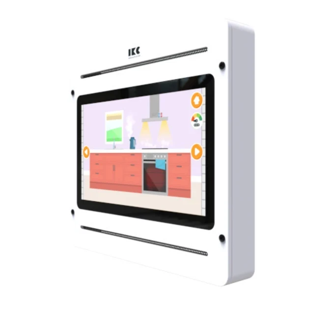 Spelcomputer aan de wand met software voor kinderen