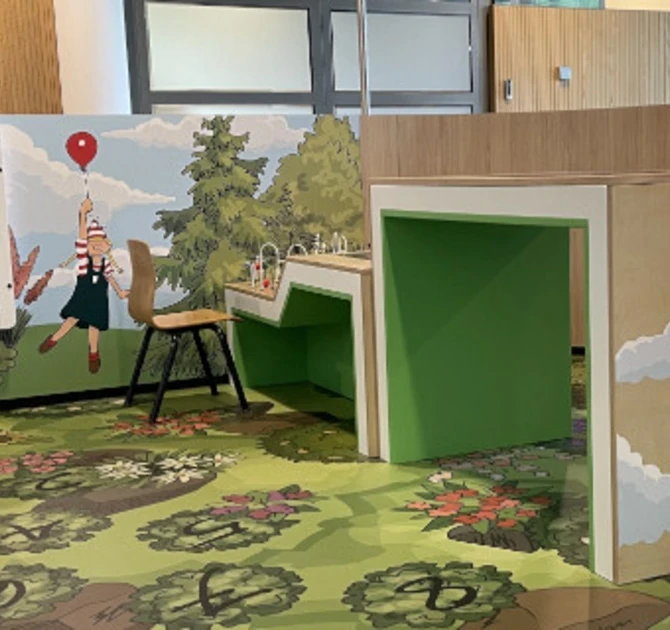 kinderhoek met vinyl vloer in custom design