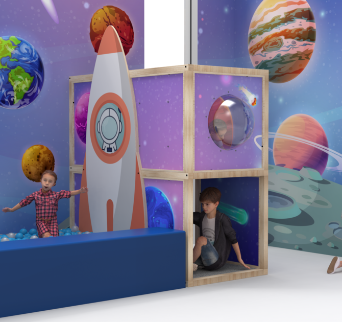 A rendering of the waiting room of Cosmolu