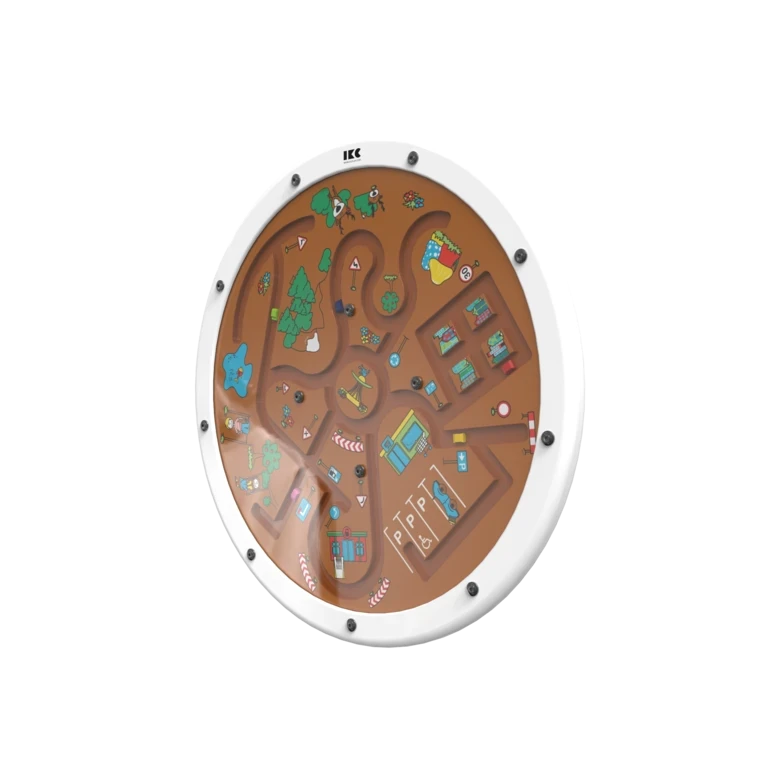 rond rijden met een auto door te draaien aan het speelwiel | IKC wandspellen