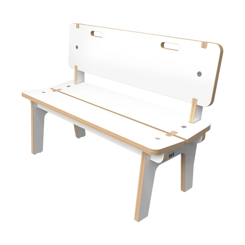 Wit houten bankje voor kinderen | IKC kindermeubels