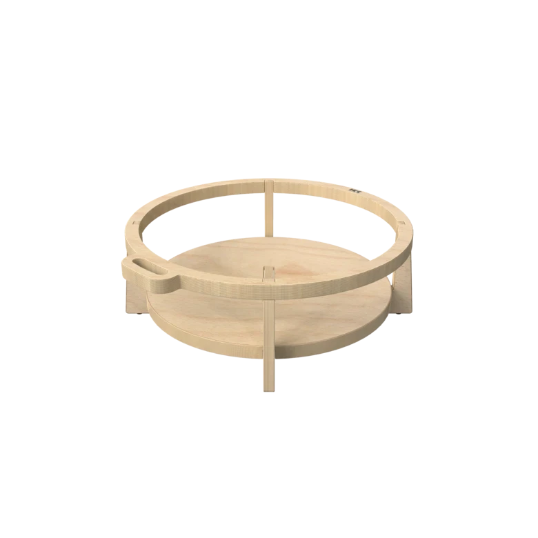 Houten krukje voor kinderen ontworpen voor ronde zachte zit elementen genaamd Soft Play | IKC Kindermeubels Softplay