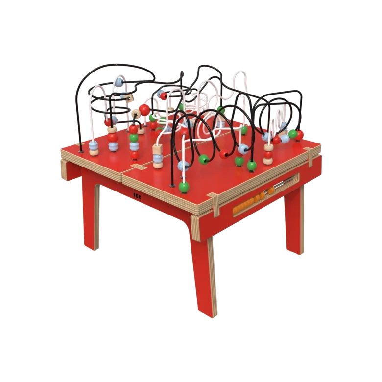 Rode houten kralentafel voor kinderen | IKC Kindermeubels