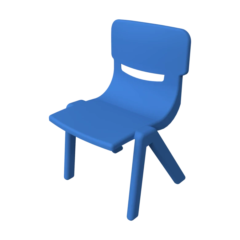 Sterke stapelbare kunststof kinderstoel gericht op een goede lichaamshouding | IKC kindermeubels