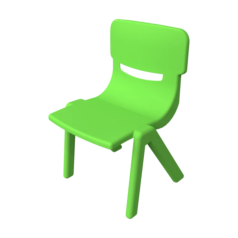 Sterke stapelbare kunststof kinderstoel gericht op een goede lichaamshouding | IKC kindermeubels