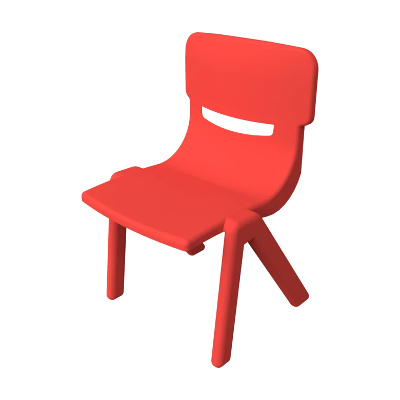 Sterke stapelbare kunststof kinderstoel gericht op een goede lichaamshouding | IKC kindermeubels