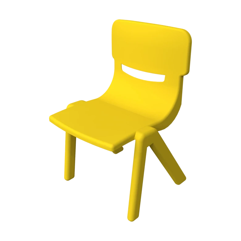 Sterke stapelbare kunststof kinderstoel gericht op een goede lichaamshouding | IKC kindermeubels