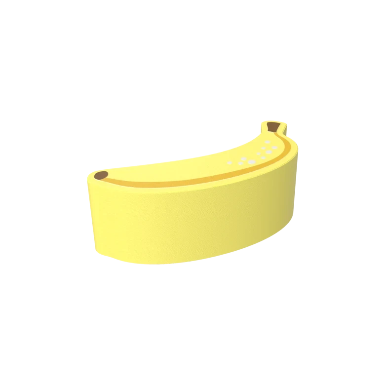 De Softplay Banana is een handgemaakt zacht zitmeubel voor uw kinderhoek