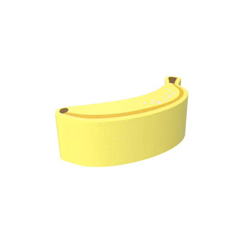 De Softplay Banana is een handgemaakt zacht zitmeubel voor uw kinderhoek
