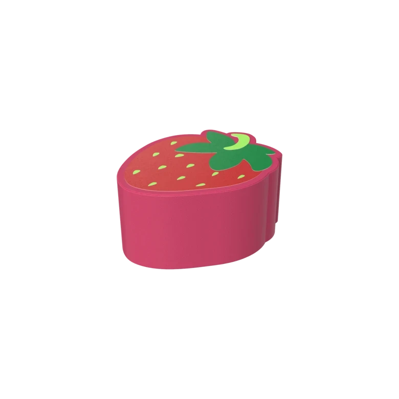 De Softplay Strawberry is een handgemaakt zacht zitmeubel voor uw kinderhoek