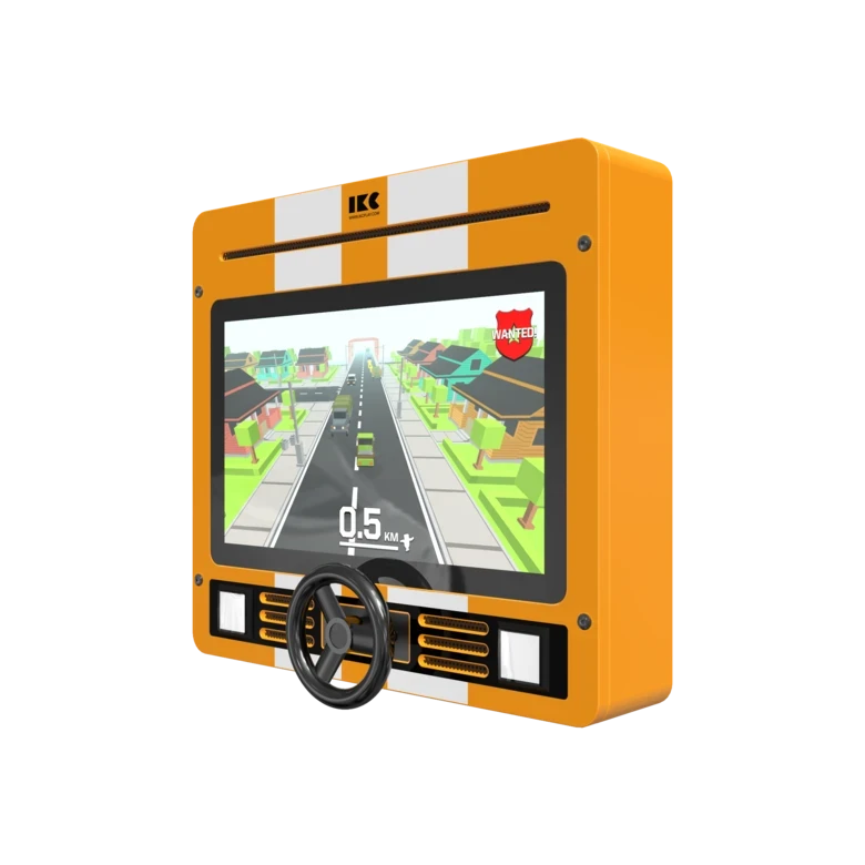 Interactief speelsysteem met auto race spel voor in de wachtkamer kinderhoek