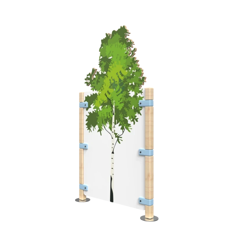 Hekwerk voor een speelhoek voor kinderen met een boom | IKC Hekwerken