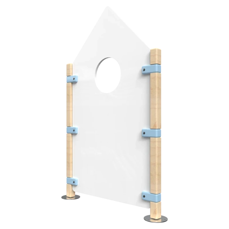 Hekwerk in de vorm van een huis voor kinderhoek | IKC Hekwerken