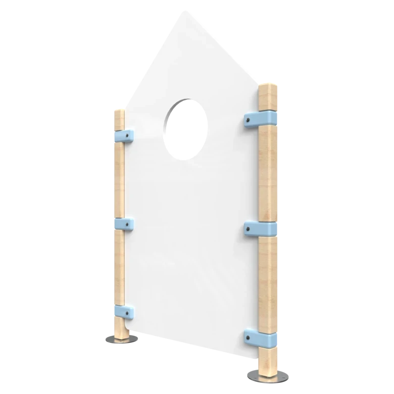 Hekwerk in de vorm van een huis voor kinderhoek | IKC Hekwerken