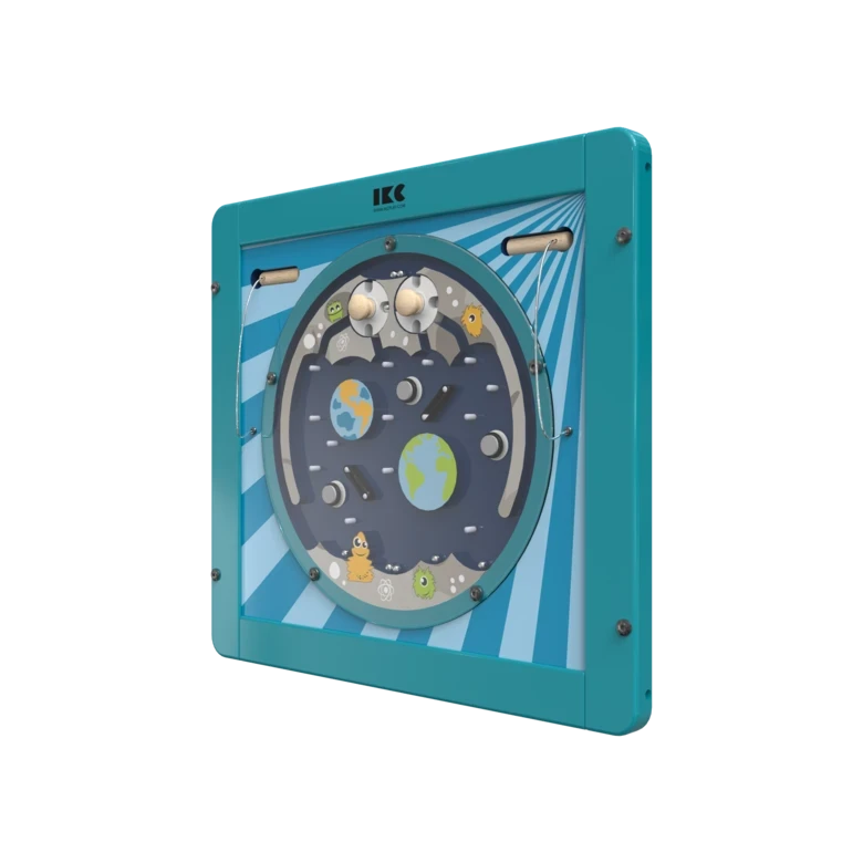 Gebruik de magneten en de draaischijven om de ballen te verplaatsen | IKC wandspellen