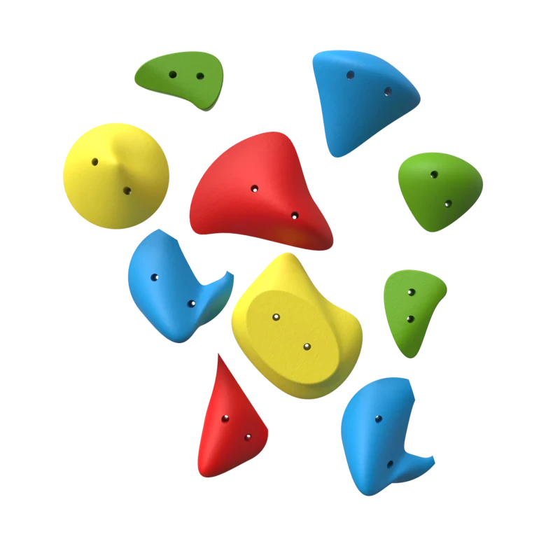 Klimgrepen voor aan een klimwand | IKC Speelvloeren en speelwanden