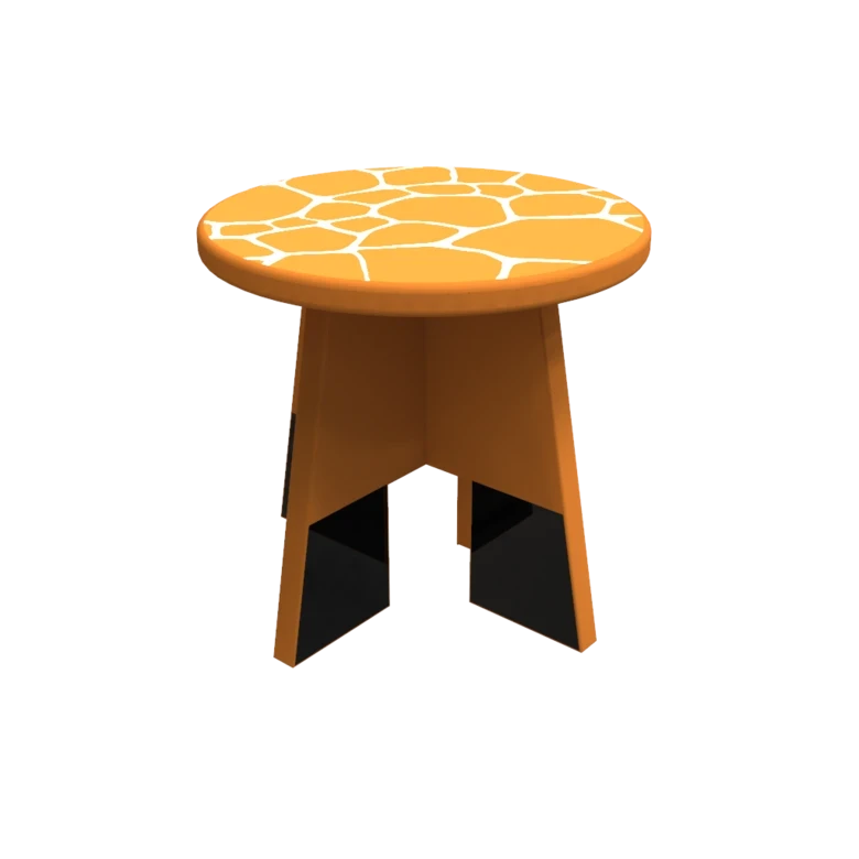 Houten stoel voor kinderen in een kinderhoek of wachtkamer met een dieren thema met giraffe uitstraling | IKC kindermeubels