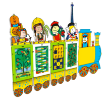 speelsysteem in het trein thema met verschillende landen en voor meerdere speelelementen | IKC speelsystemen voor kinderen