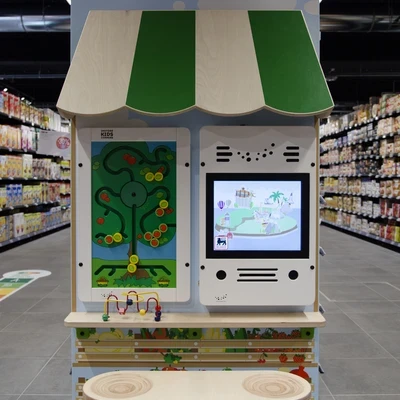 this image shows a kids corner in a supermarket