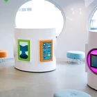 this image shows a kids corner with wall games in an H&M